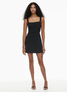 Wilfred Black Aperature Tie-Back Square Neck Crepe Mini Dress Modern Chic